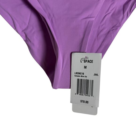 L*Space Camacho Amethyst Purple Ribbed Bikini Swimsuit Bottoms Size Medium - Picture 6 of 8